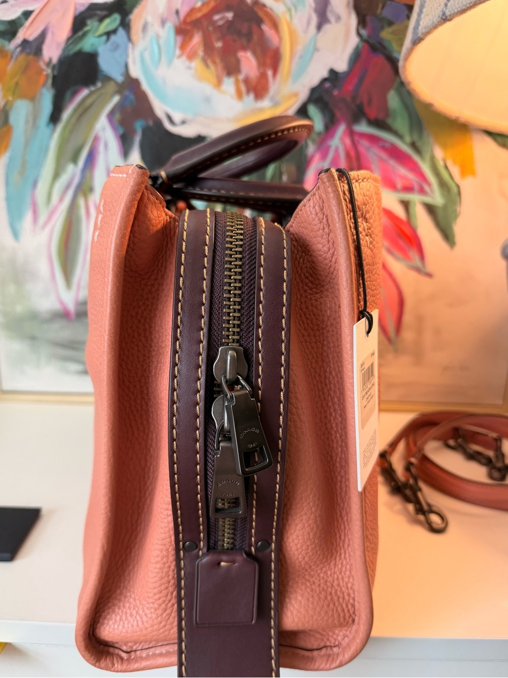 Rare Authentic COACH 1941 ROGUE 30 MELON & Oxblood Purse - Picture 6 of 16
